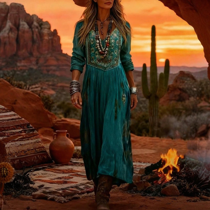 Evelyn - Elegant Bohemian Maxi Dress