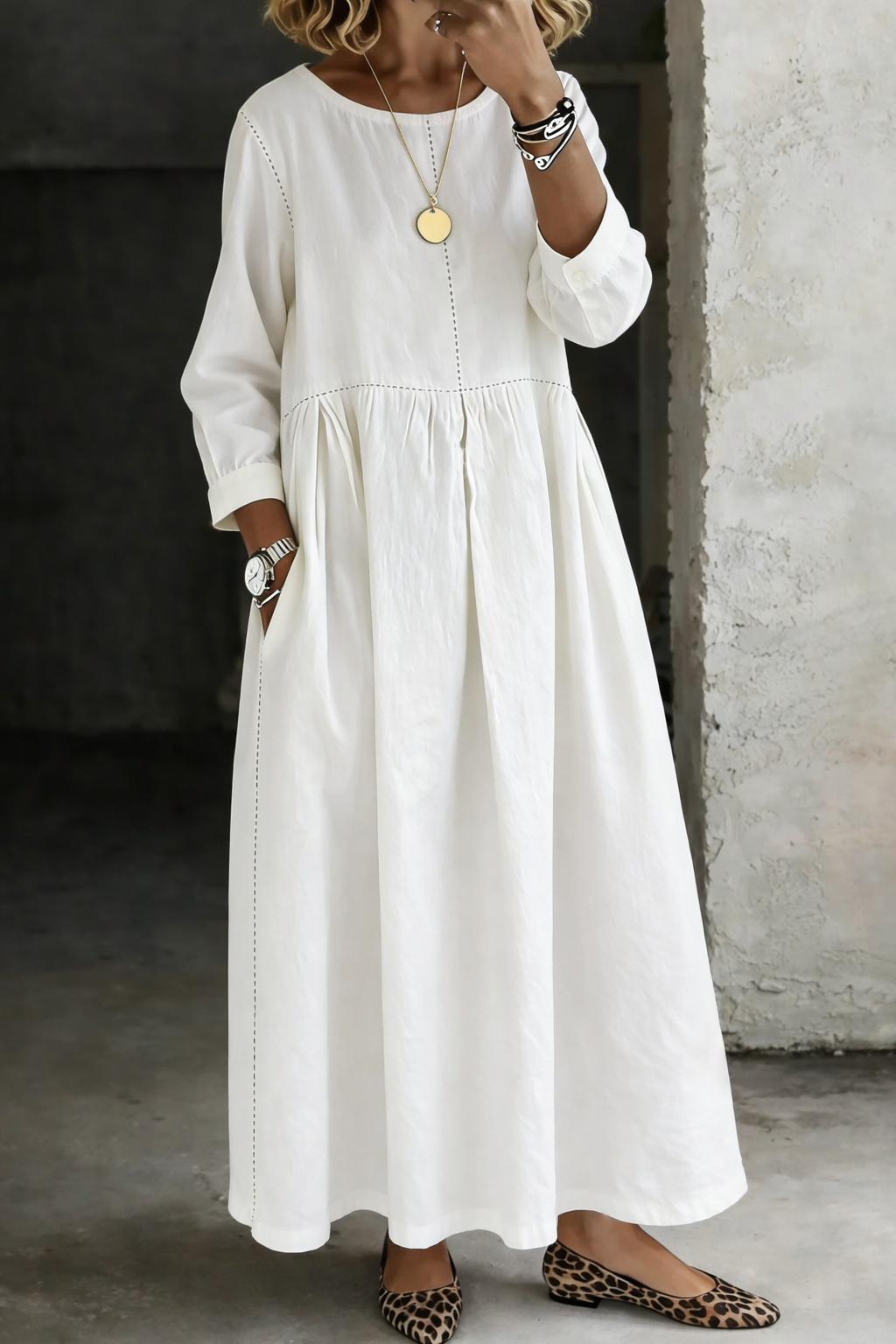 Elodie - Vintage Denim Maxi Dress