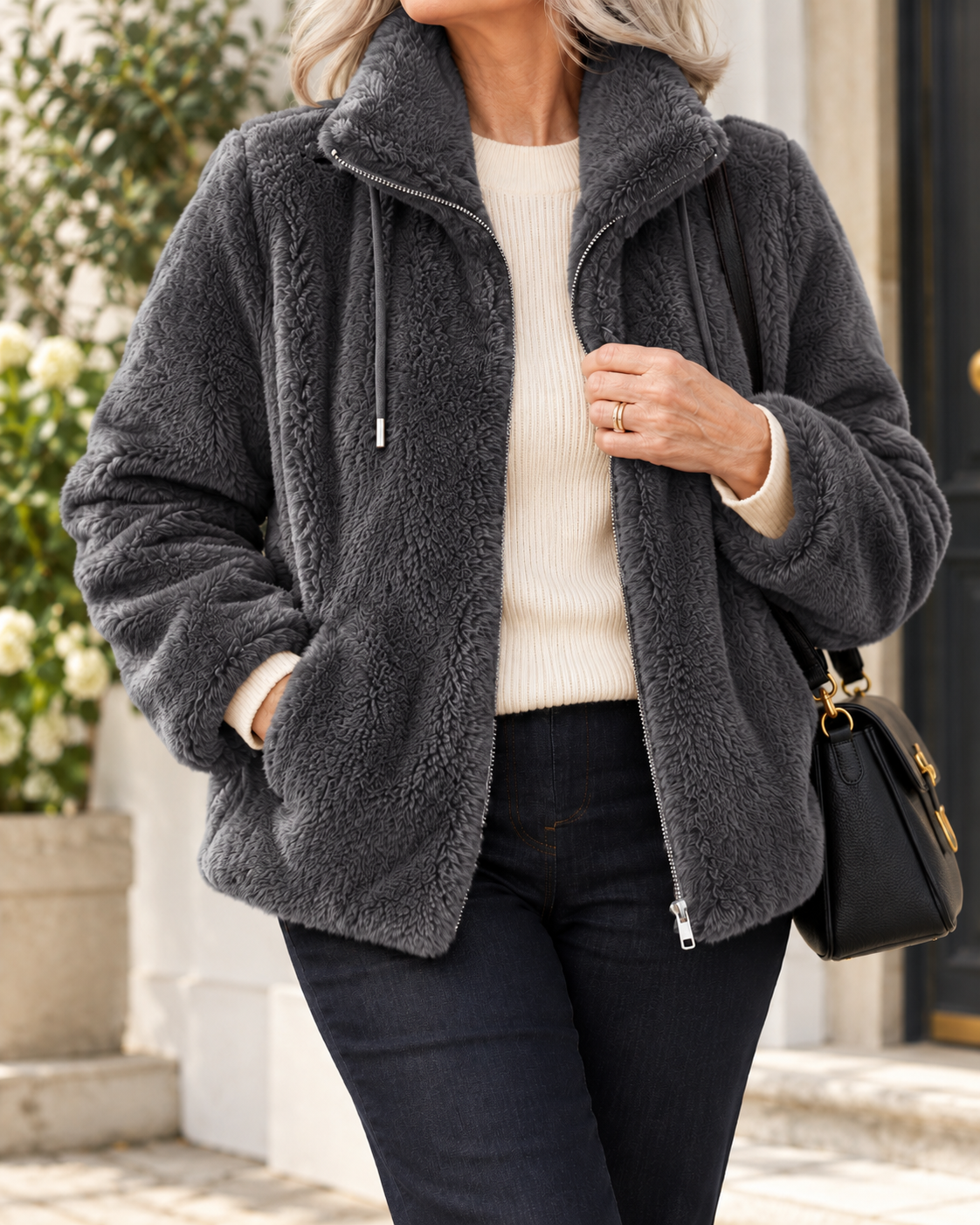 Nadine - Cosy Zip-Up Fleece Coat