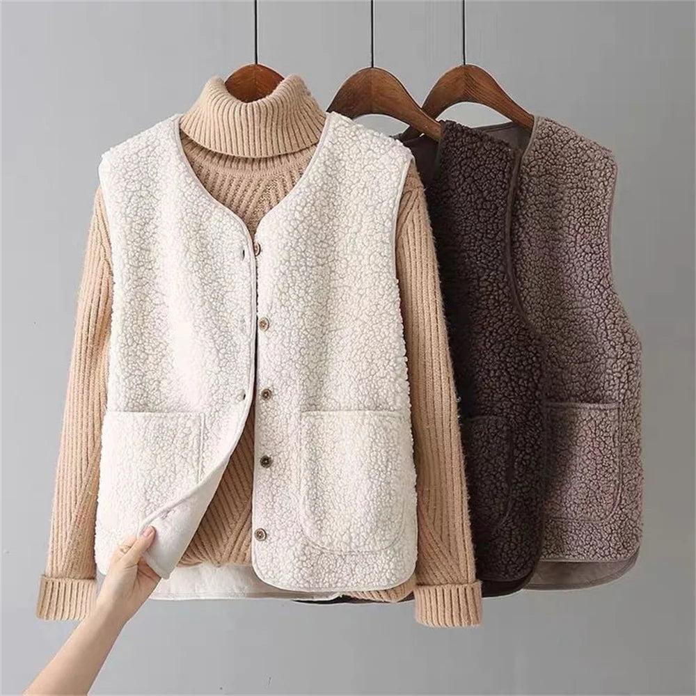 Maisie - Sherpa Button Gilet