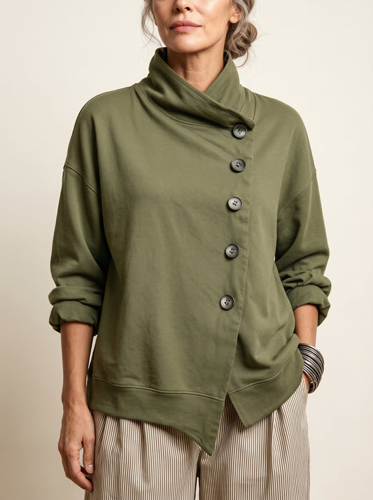 Talia - Asymmetric Funnel Sweatshirt