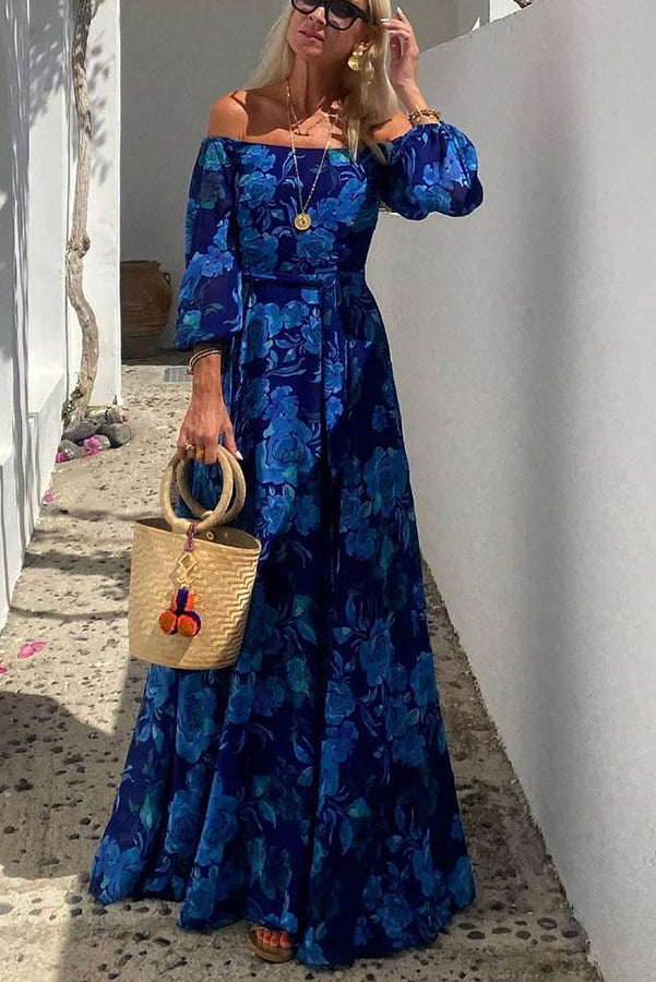 EVIE - FLORAL OFF SHOULDER MAXI DRESS