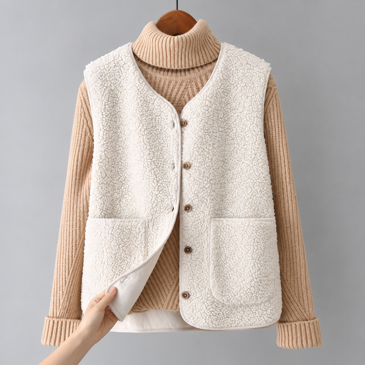 Maisie - Sherpa Button Gilet