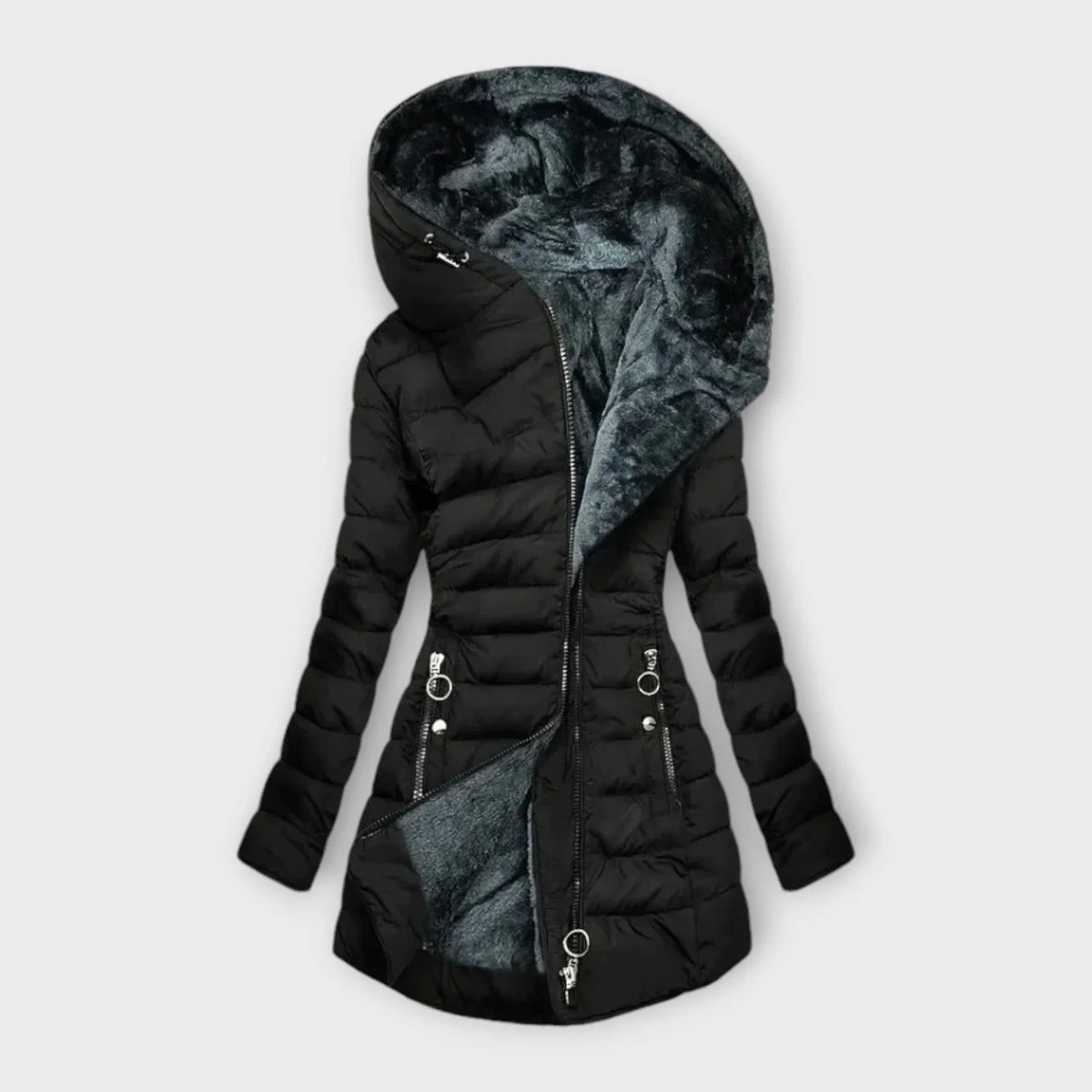 Isla - Quilted Faux Fur Hooded Puffer Coat