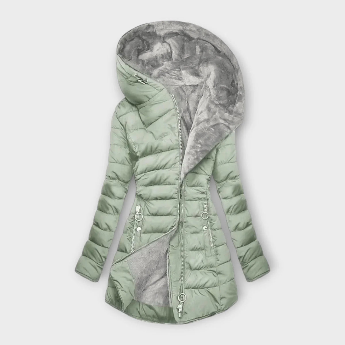 Isla - Quilted Faux Fur Hooded Puffer Coat