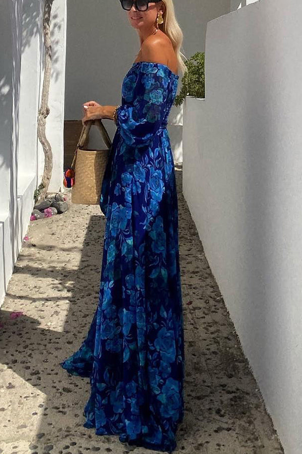EVIE - FLORAL OFF SHOULDER MAXI DRESS