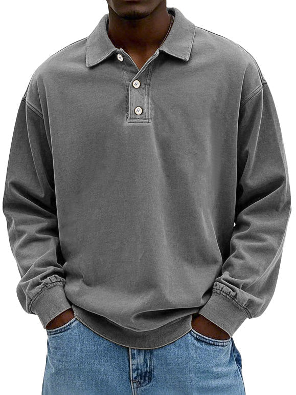 Matteo - Men’s Casual Long Sleeve Polo Shirt