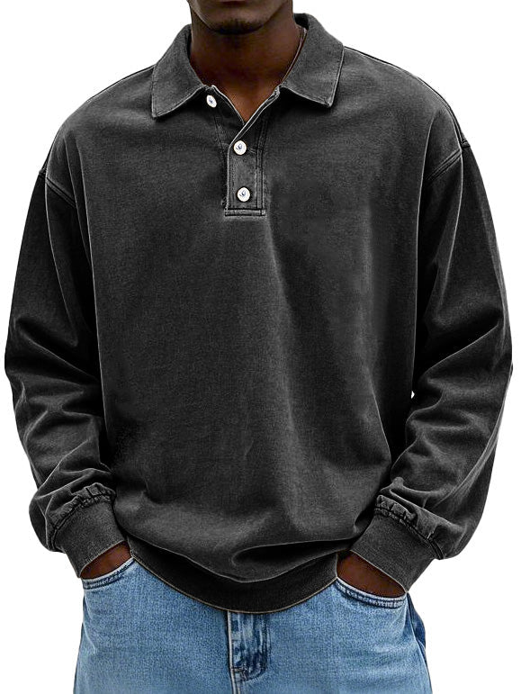 Matteo - Men’s Casual Long Sleeve Polo Shirt