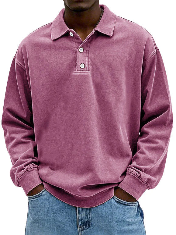 Matteo - Men’s Casual Long Sleeve Polo Shirt