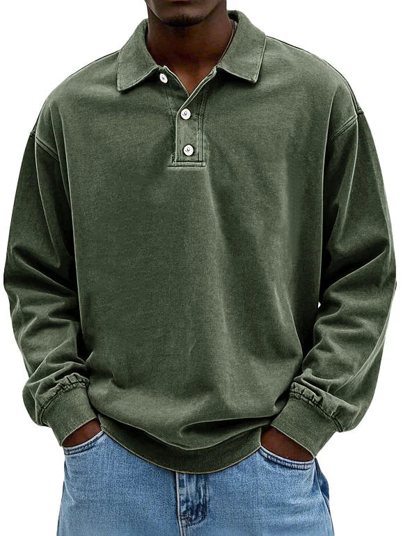 Matteo - Men’s Casual Long Sleeve Polo Shirt