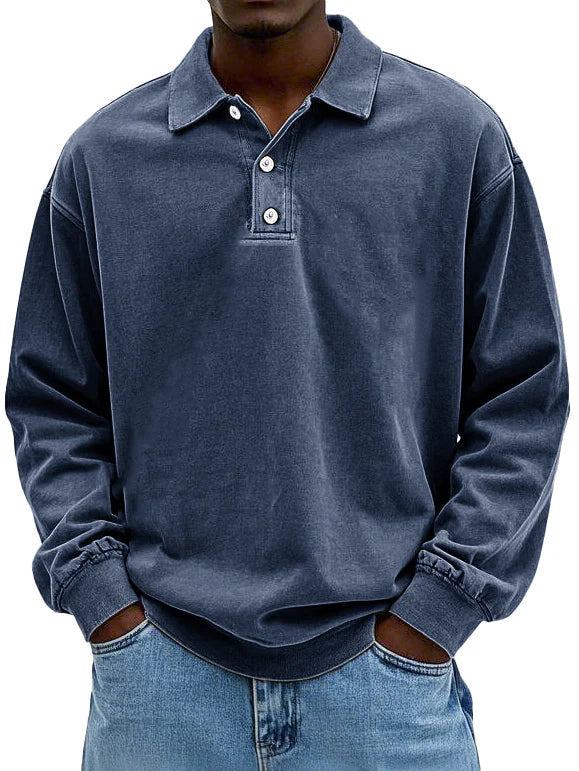 Matteo - Men’s Casual Long Sleeve Polo Shirt