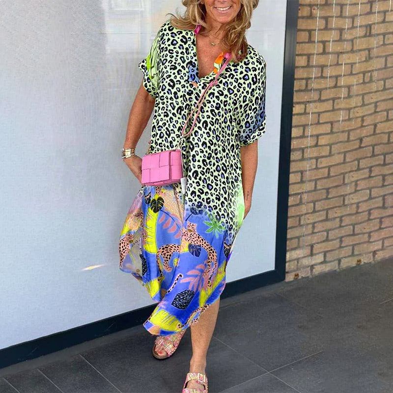ERIN - LOOSE V-NECK DRESS