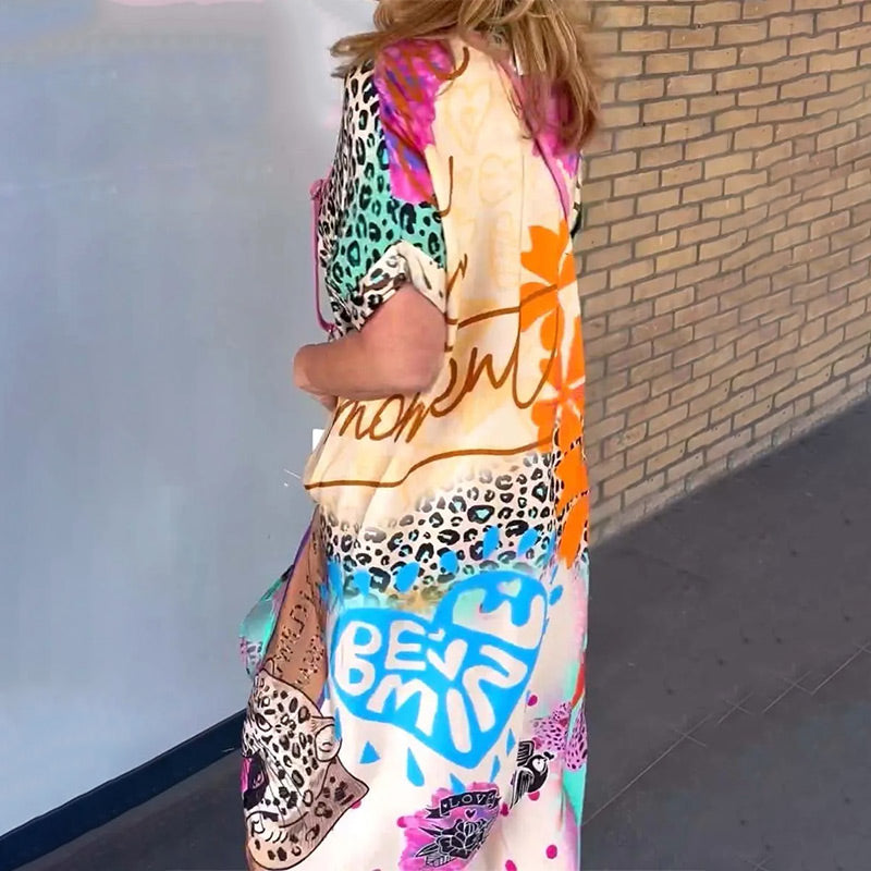 ERIN - LOOSE V-NECK DRESS